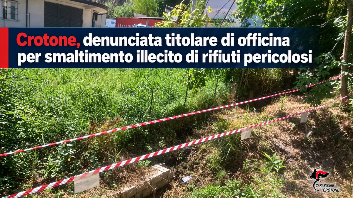 Crotone, denunciata titolare di officina per smaltimento illecito di rifiuti pericolosi