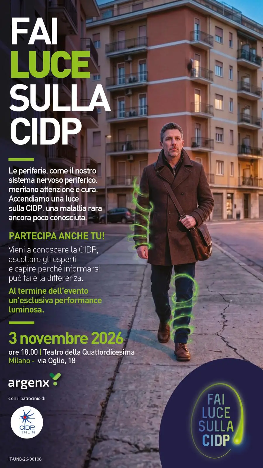 “FAI LUCE SULLA CIDP”: DALLA SALUTE DEL SISTEMA NERVOSO PERIFERICO ALLA VALORIZZAZIONE DELLE PERIFERIE URBANE