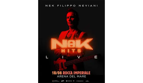 Nek in concerto il 18 agosto all’Arena del mare di Rocca Imperiale nell’ambito del Lemon Fest 2026