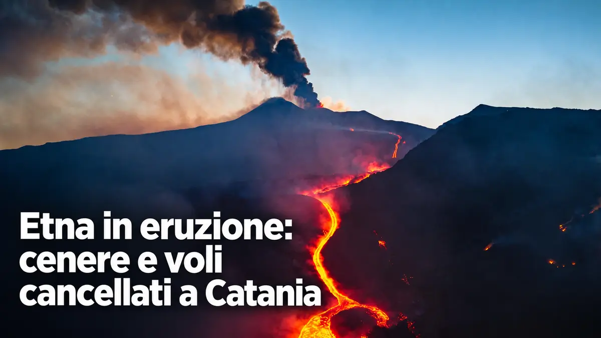 Etna in eruzione: cenere e voli cancellati a Catania