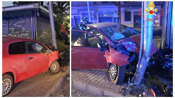 Schianto all’alba nel quartiere marinaro di Catanzaro, due feriti in codice rosso