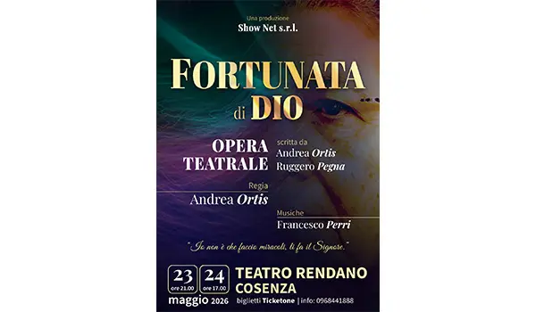 L’Opera Teatrale “Fortunata di Dio” dedicata alla mistica Natuzza Evolo, in prima assoluta a maggio 2026 al Teatro Rendano Cosenza. (Lunedì al via la prevendita)