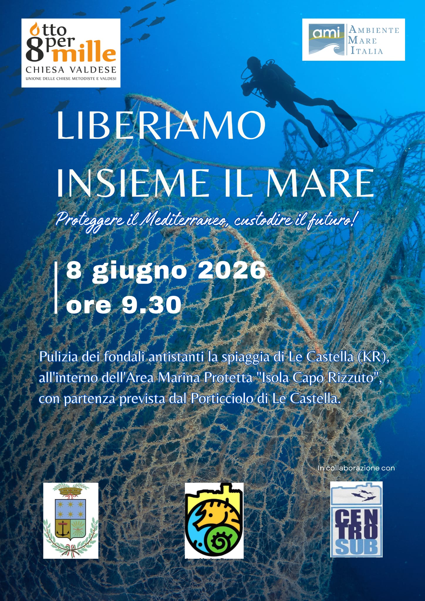 Giornata Mondiale degli Oceani: l'iniziativa AMI a Le Castella