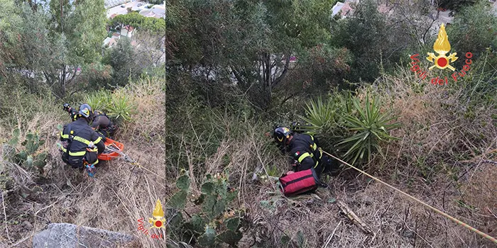 Caminia, uomo scomparso ritrovato dai Vvf lungo una scarpata