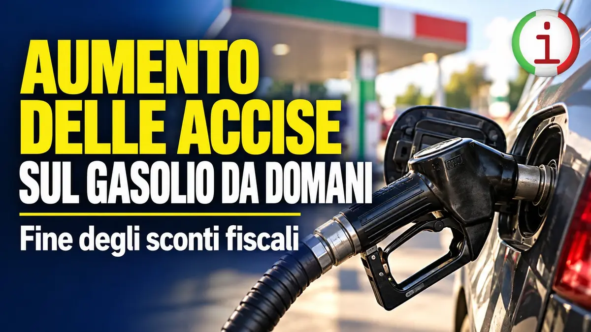 Aumento delle accise sul gasolio da domani: fine degli sconti fiscali