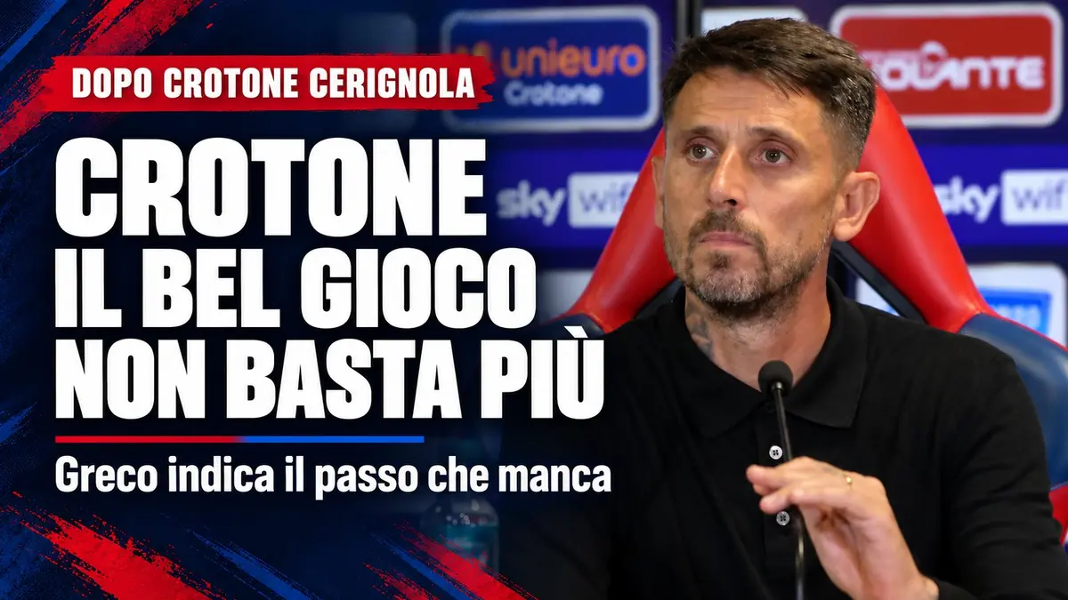 Crotone-Cerignola 2-3 il bel gioco non basta più e Greco indica il passo che manca
