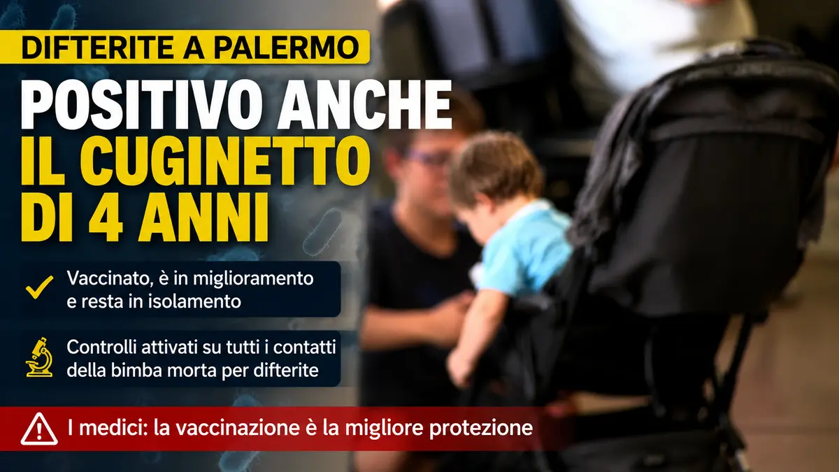Palermo, bimbo di 4 anni positivo alla difterite dopo caso mortale della cuginetta: ecco le condizioni