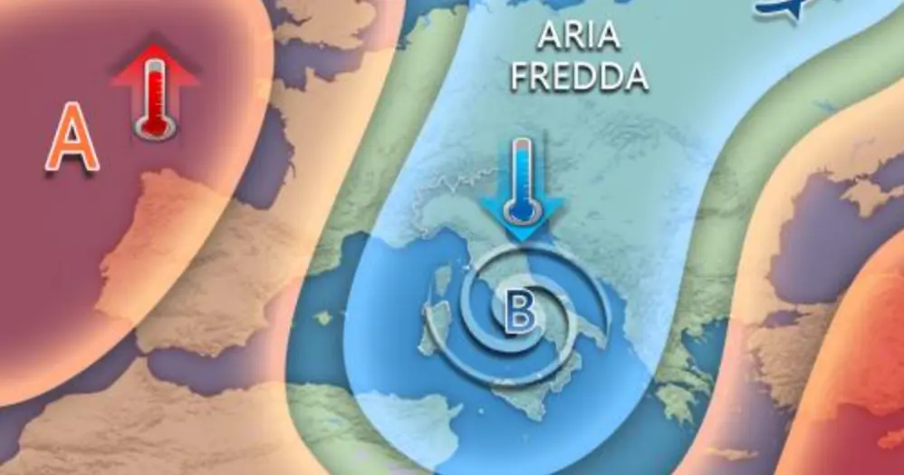 Meteo: nuovo vortice in arrivo con piogge, neve e vento forte fino a venerdì