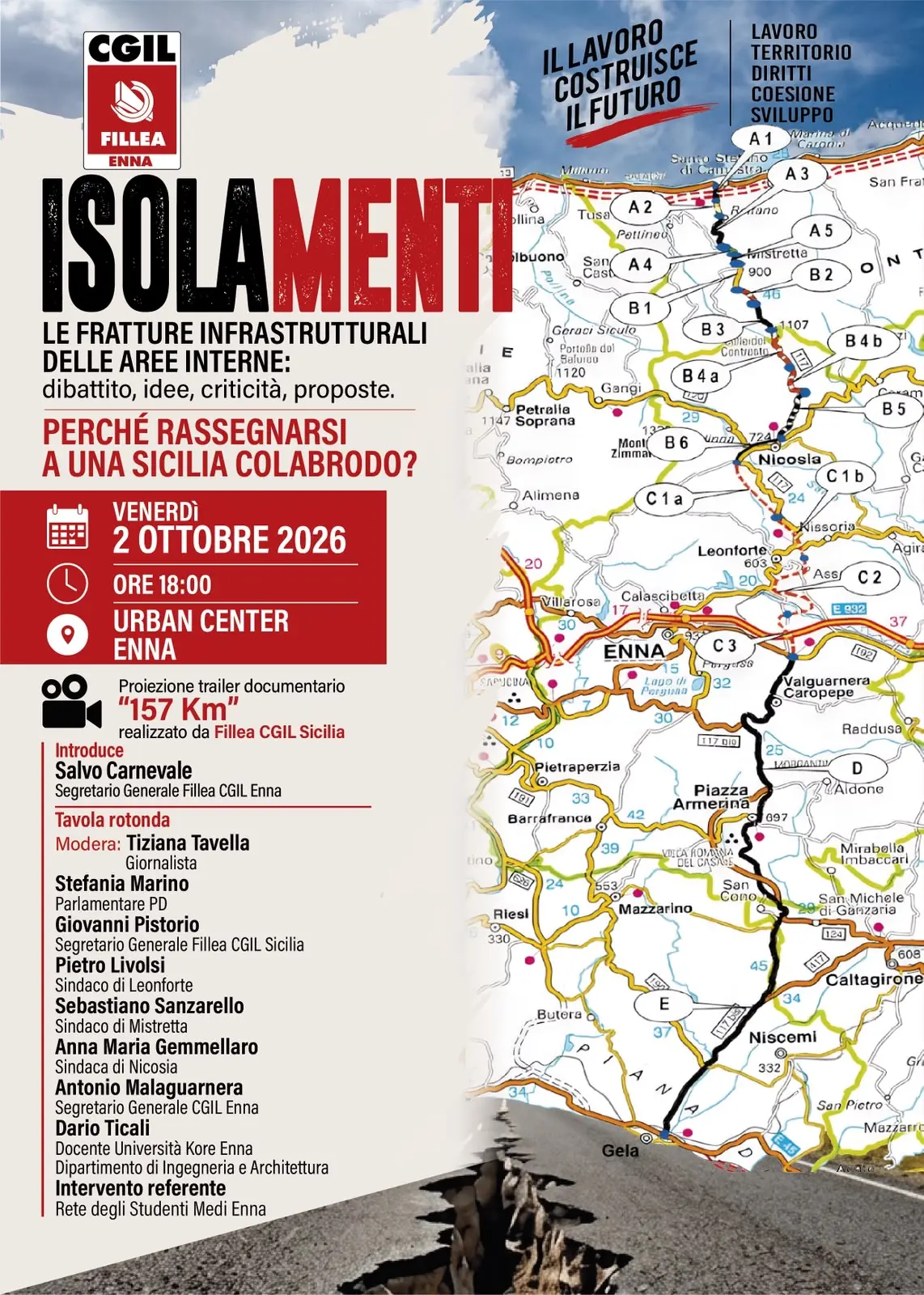 “Isolamenti”, a Enna dibattito sulla Nord-Sud e sulle fratture infrastrutturali delle aree interne