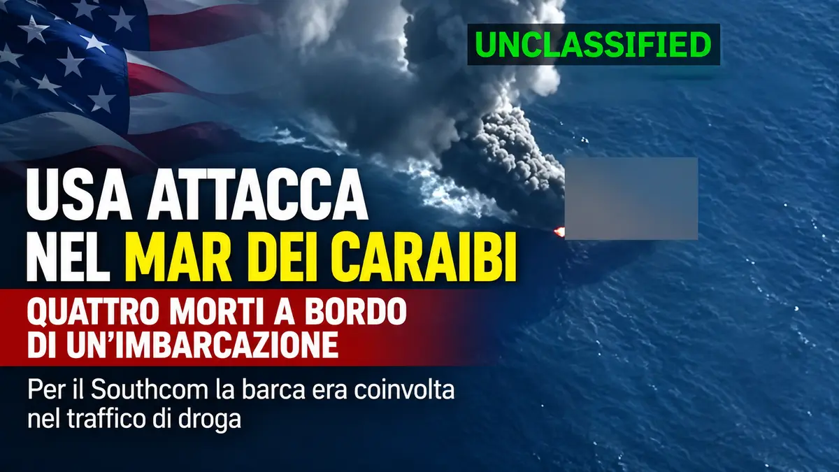USA, nuovo attacco nei Caraibi contro un’imbarcazione sospettata di narcotraffico