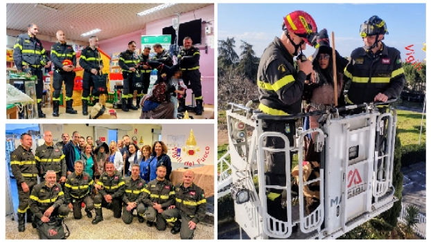 La Befana dei Vvf porta sorrisi e solidarietà all’Ospedale “Giovanni Paolo II” di Lamezia Terme
