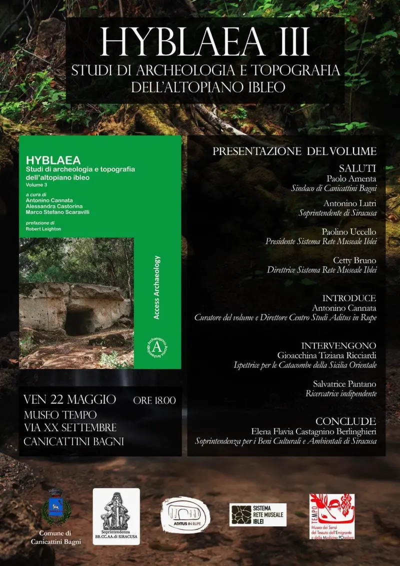 Hyblaea volume 3, domani conferenza di presentazione a Canicattini Bagni. L’evento è promosso dalla Rete museale Iblei