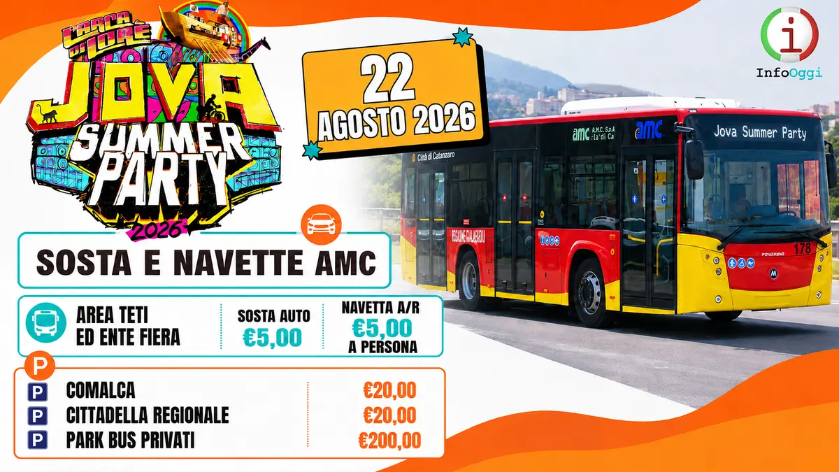 Jova Summer Party a Catanzaro come raggiungere Germaneto tra parcheggi e navette AMC