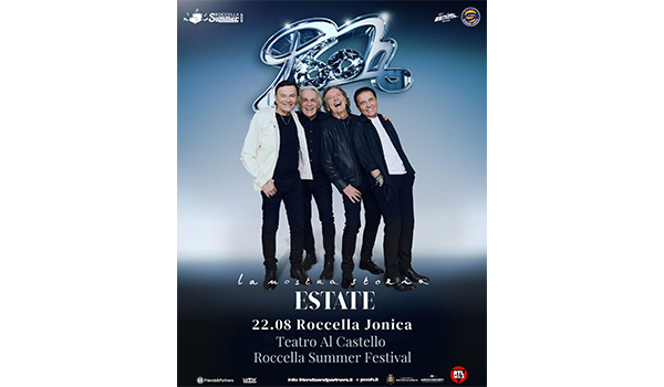 Roccella Summer Festival 2026, il 22 agosto ritornano al Teatro al Castello i Pooh con “Pooh 60- La nostra storia – Estate”