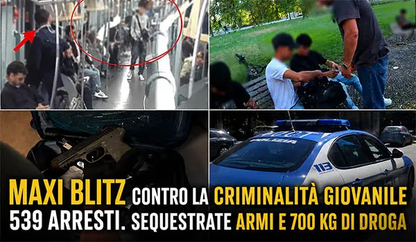Maxi operazione contro la criminalità giovanile, 539 arresti in 44 province