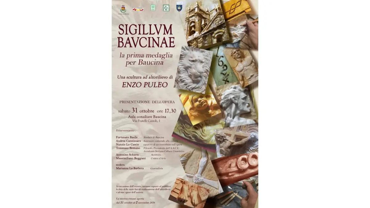 “Sigillum Baucinae”, la prima medaglia per Baucina dell’artista Enzo Puleo. Sabato 31 ottobre la presentazione