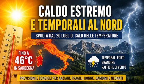 Meteo Italia, il grande caldo ha i giorni contati: temporali violenti al Nord e svolta dal 20 luglio