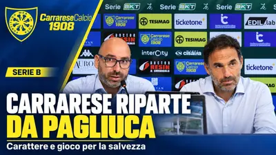 Carrarese calcio riparte da Pagliuca con una nuova identità per conquistare la salvezza. Video