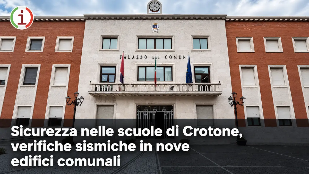Sicurezza nelle scuole di Crotone, verifiche sismiche in nove edifici comunali