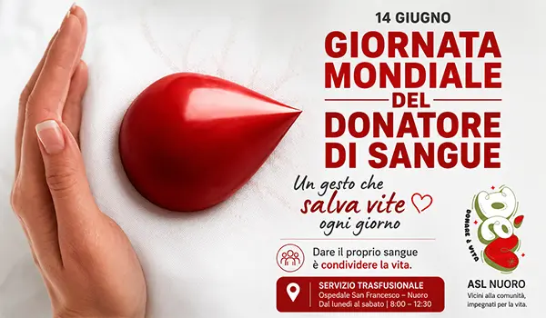 Giornata Mondiale del Donatore di Sangue 2026: Donare il sangue significa condividere la vita