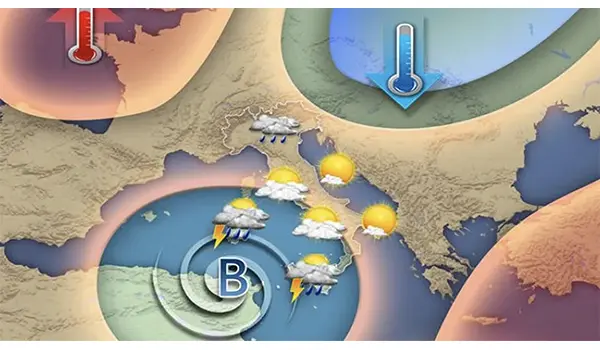 Previsioni meteo: maltempo in arrivo con piogge, neve e vortice ciclonico nel weekend