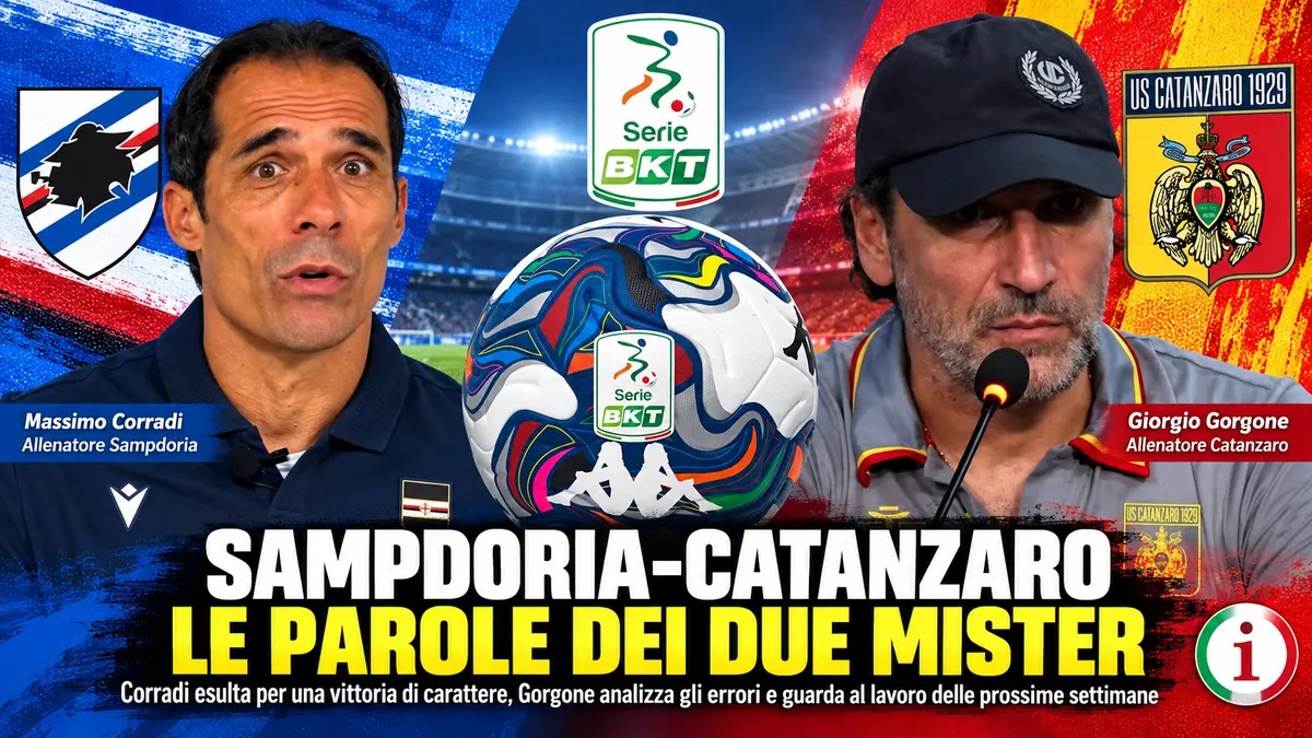 Sampdoria-Catanzaro, Corradi esulta e Gorgone riflette sugli errori decisivi, Video