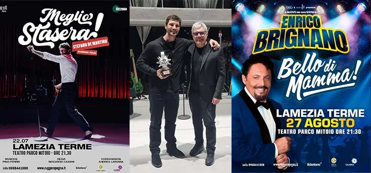 Nello splendido Teatro all’aperto di Parco Mitoio di Lamezia Terme  il 22 luglio lo Show di Stefano De Martino e il 27 agosto Enrico Brignano
