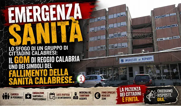 Emergenza sanità. Lo sfogo di un gruppo di cittadini calabresi: il GOM di Reggio Calabria uno dei simboli del fallimento della sanità calabrese.