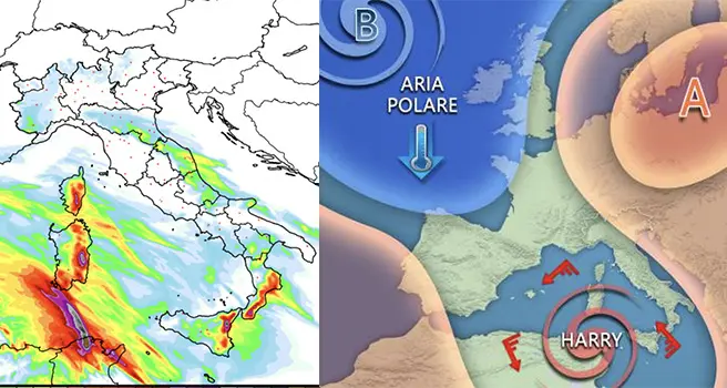 Allerta Meteo: ciclone mediterraneo in arrivo con piogge torrenziali, venti oltre 100 km/h e mareggiate