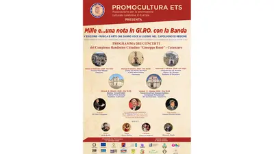  Mille e una nota in GI.RO. con la Banda: quattro concerti tra Catanzaro e Squillace