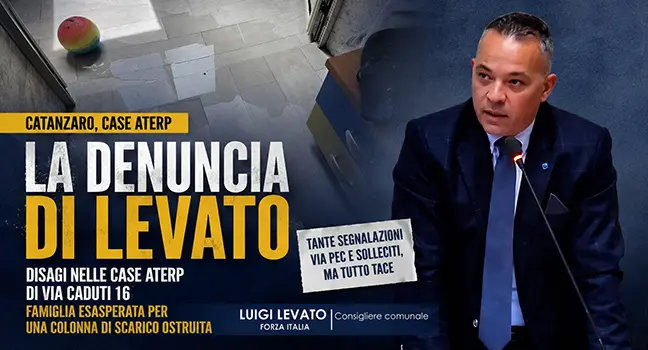 Catanzaro, la denuncia di Levato sulle case ATERP: “famiglia esasperata per una colonna di scarico ostruita”