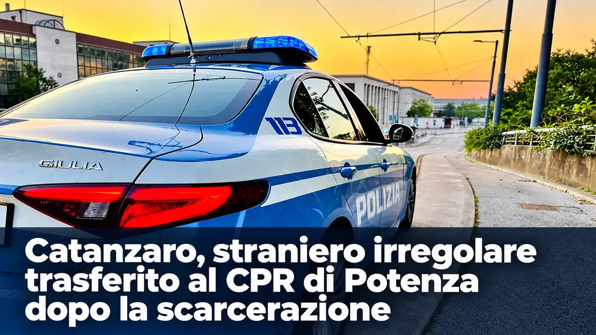 Catanzaro, straniero irregolare trasferito al CPR di Potenza dopo la scarcerazione