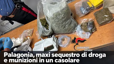 Palagonia, maxi sequestro di droga e munizioni in un casolare