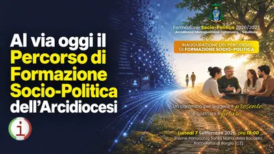 Al via oggi il Percorso di Formazione Socio-Politica dell’Arcidiocesi