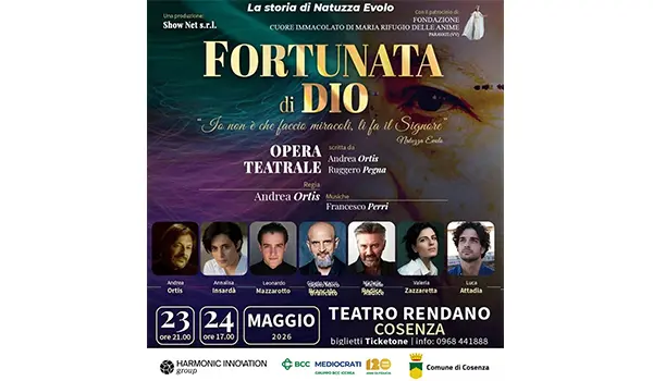 In corso al Teatro Rendano di Cosenza le prove generali per la prima nazionale di  sabato e domenica di “Fortunata di Dio”, l’Opera sulla vita di Natuzza Evolo 