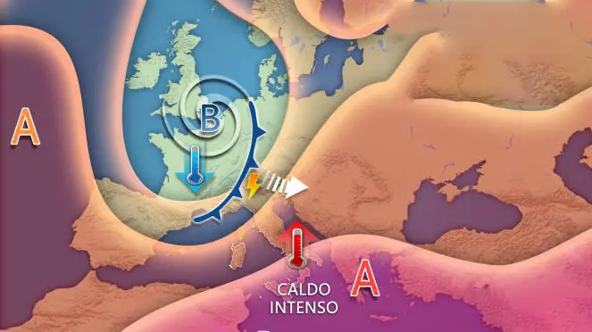Meteo: temporali violenti al Nord e caldo africano al Sud