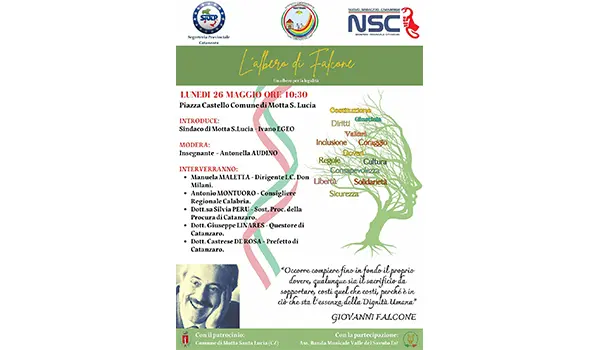 SIULP e NSC Catanzaro ricordano Giovanni Falcone insieme all’Istituto Comprensivo “Don Lorenzo Milani” di Martirano