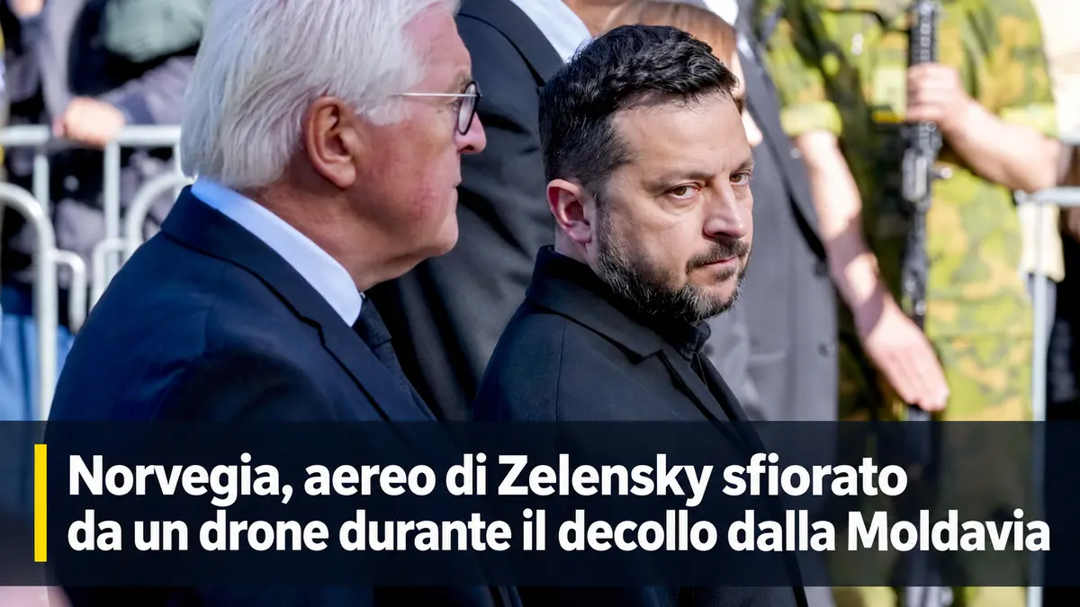 Norvegia: aereo di Zelensky sfiorato da un drone durante il decollo dalla Moldavia