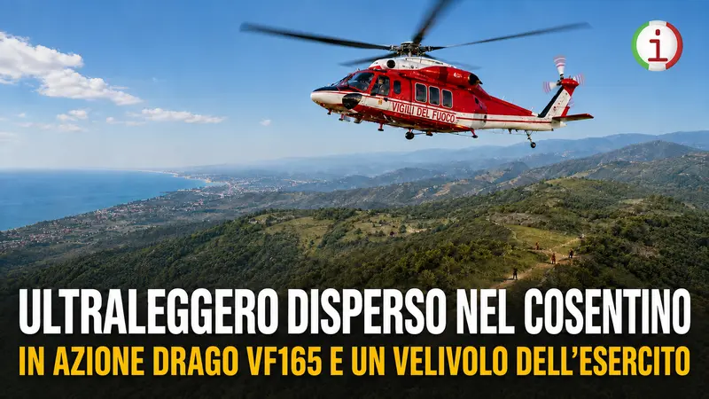 Ultraleggero disperso nel Cosentino, ricerche in corso con elicotteri e droni