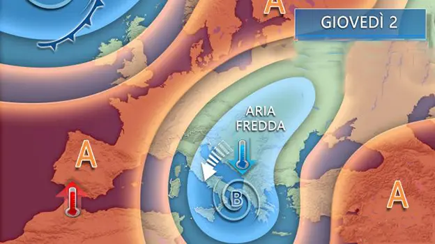 Meteo inizio ottobre: vortice freddo sull’Italia con maltempo, vento forte e neve precoce