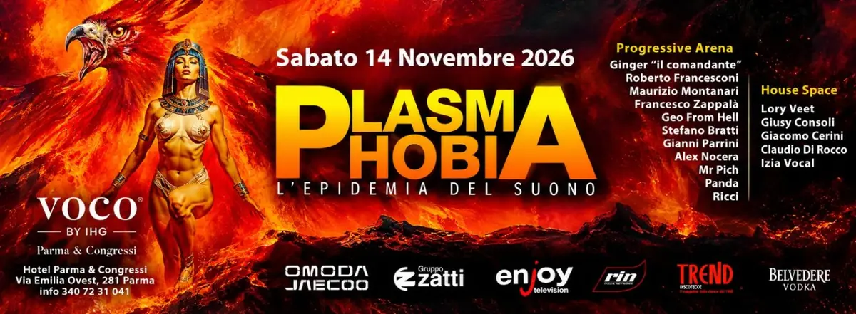 Plasmaphobia – l’epidemia del suono torna sabato 14 Novembre 2026 al Voco Parma & congressi di Parma