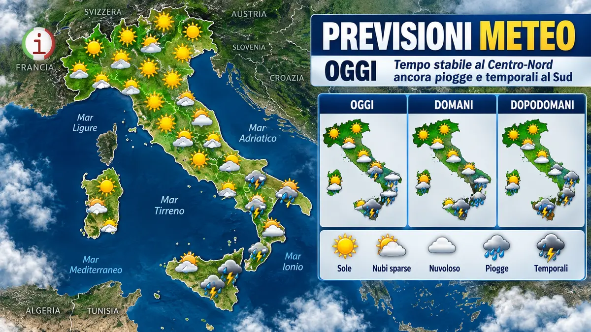Meteo Italia, alta pressione in rimonta ma al Sud restano temporali e instabilità