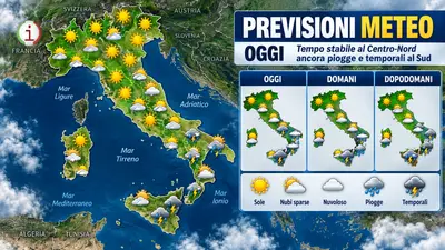 Meteo Italia, alta pressione in rimonta ma al Sud restano temporali e instabilità