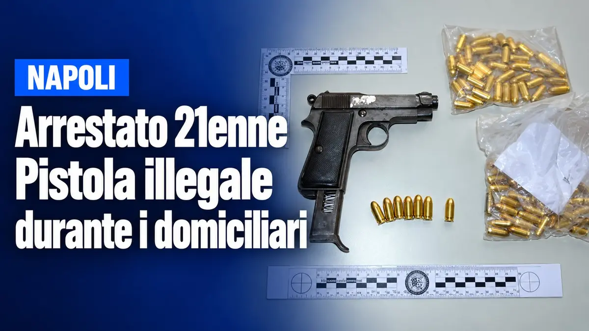 Arrestato 21enne a Napoli per possesso illegale di pistola durante i domiciliari