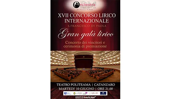 Al Teatro Politeama di Catanzaro il XVII Concorso Lirico Internazionale San Francesco di Paola