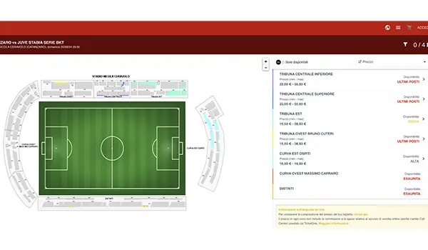 Catanzaro – Juve Stabia: Sold Out per la Curva "Capraro" e i Distinti