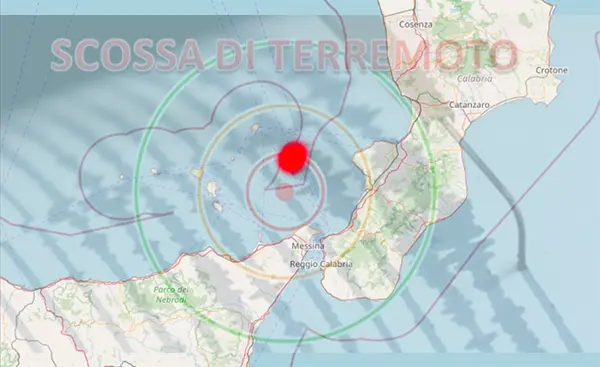 Calabria e Sicilia: scossa di terremoto nel Tirreno Meridionale, magnitudo 4.3
