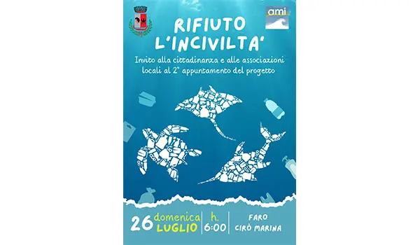Ambiente Mare Italia aderisce alla campagna “Rifiuto l’inciviltà” promossa da Cirò Marina