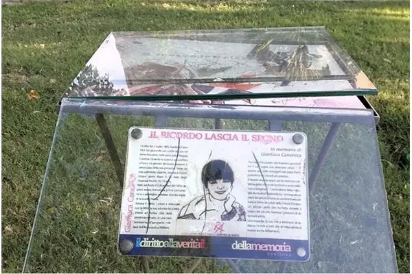 Reggio Calabria, vandalizzata la teca in memoria di Gianluca Canonico