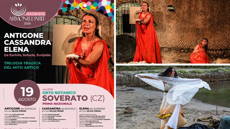 Armonie d’Arte, il femminile al centro del mito greco il 19 agosto a Soverato